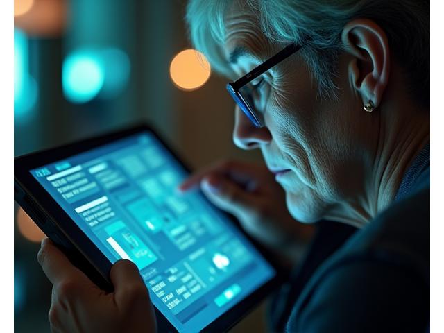 Person engaging in a brain training exercise on a tablet